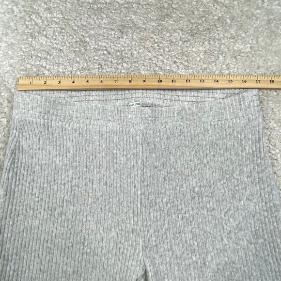 Aerie Groove On Ribbed High Waisted Velour Flare Pant Light Gray FLAW - Picture 9 of 12